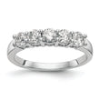 14K White Gold 5-Stone 7/8 carat Diamond Complete Wedding Band