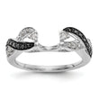 14K White Gold 1/5 carat Black and White Diamond Complete Wrap Ring