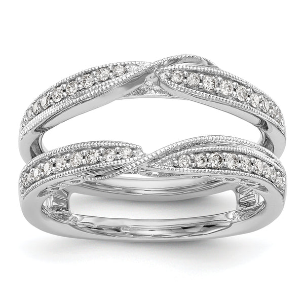 14k White Gold 1/4 carat Lab Grown Diamond VS/SI+ G+ Complete Ring Guard
