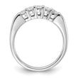 14k White Gold 1/2 carat Lab Grown Diamond VS/SI+ G+ Five Stone Complete Fashion Band, Size 7 - Birthstone Company