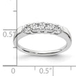 14k White Gold 1/2 carat Lab Grown Diamond VS/SI+ G+ Five Stone Complete Fashion Band, Size 7 - Birthstone Company