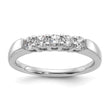 14k White Gold 1/2 carat Lab Grown Diamond VS/SI+ G+ Five Stone Complete Fashion Band, Size 7 - Birthstone Company