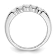 14k White Gold 1/2 carat Lab Grown Diamond VS/SI+ G+ Five Stone Complete Fashion Band, Size 7 - Birthstone Company