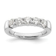 14k White Gold 1 carat Lab Grown Diamond VS/SI+ G+ Five Stone Complete Fashion Band, Size 7 - Birthstone Company
