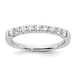 14k White Gold 1/2 carat Lab Grown Diamond VS/SI+ G+ Nine Stone Complete Fashion band