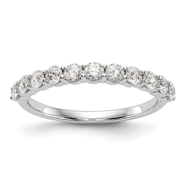 14k White Gold 3/4 carat Lab Grown Diamond VS/SI+ G+ Eleven Stone Complete Band
