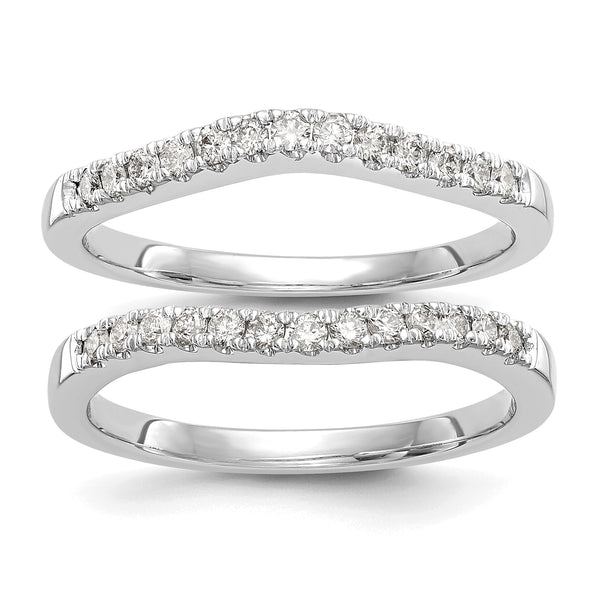 14k White Gold 1/3 carat Lab Grown Diamond VS/SI+ G+ Complete Set of Two Curved Wedding Bands