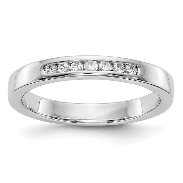 14K White Gold 7-Stone 1/8 carat Round Diamond Complete Channel Band