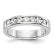 Platinum 7-Stone 3/4 carat Round Diamond Complete Channel Band