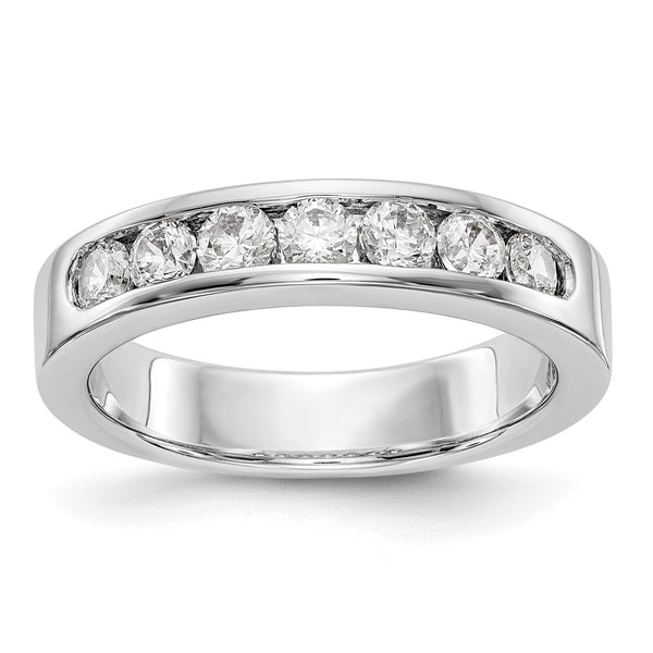 Platinum 7-Stone 3/4 carat Round Diamond Complete Channel Band