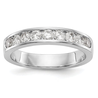 Platinum 9-Stone 3/4 carat Round Diamond Complete Channel Band
