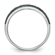 14k White Gold 3/4 carat Blue and White Diamond Complete Channel Band - Birthstone Company
