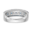14k White Gold 3/4 carat Blue and White Diamond Complete Channel Band - Birthstone Company