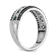 14k White Gold 3/4 carat Blue and White Diamond Complete Channel Band - Birthstone Company