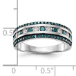 14k White Gold 3/4 carat Blue and White Diamond Complete Channel Band - Birthstone Company