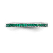 14k White Gold Emerald Complete Channel Band