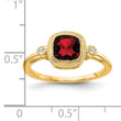 14k Cushion Garnet and Diamond Ring, Size 7 - Birthstone Company