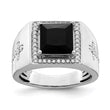Men's Cross Ring in 14K White Gold (1/2 ct. tw.), Size 10