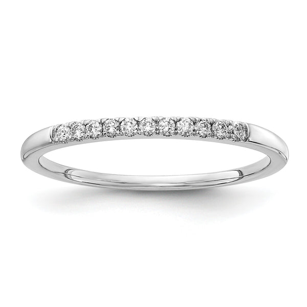 14k White Gold 1/10 carat Lab Grown Diamond VS/SI+ G+ Complete Wedding Band - Birthstone Company