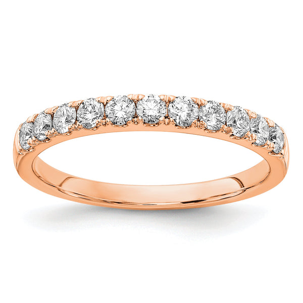 14k Rose Gold 1/2 carat Lab Grown Diamond VS/SI+ G+ Complete Wedding Band