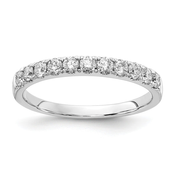 14k White Gold 1/2 carat Lab Grown Diamond VS/SI+ G+ Complete Wedding Band - Birthstone Company