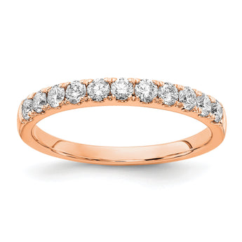 14k Rose Gold 1/2 carat Lab Grown Diamond VS/SI+ G+ Complete Wedding Band, Size 7 - Birthstone Company