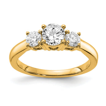 14k 2 carat Lab Grown Diamond VS/SI+ G+ Three Stone Complete Engagement Ring