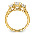 1 1/2 carat Lab Grown Diamond VS/SI+ G+ Round Complete Three Stone Engagement Ring, Size 7 - Birthstone Company
