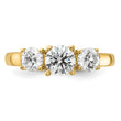 1 1/2 carat Lab Grown Diamond VS/SI+ G+ Round Complete Three Stone Engagement Ring, Size 7 - Birthstone Company