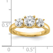 1 1/2 carat Lab Grown Diamond VS/SI+ G+ Round Complete Three Stone Engagement Ring, Size 7 - Birthstone Company