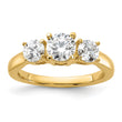 1 1/2 carat Lab Grown Diamond VS/SI+ G+ Round Complete Three Stone Engagement Ring