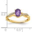 10k Oval Amethyst and Diamond Ring, Size 7 - Birthstone Company