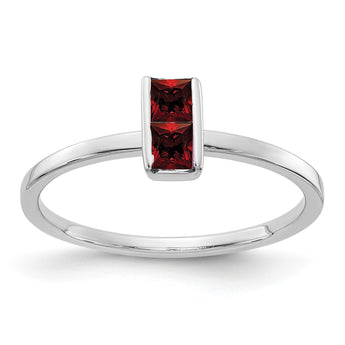14k White Gold Garnet Ring - Birthstone Company