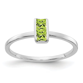 14k White Gold Peridot Ring