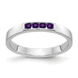 14k White Gold 4-stone Amethyst Band