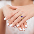 10k Checkerboard Amethyst and Diamond Ring, Size 7 - Birthstone Company