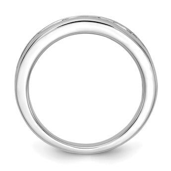 14k White Gold 1 carat Lab Grown Diamond VS/SI+ G+ Complete Channel Set Band, Size 7 - Birthstone Company