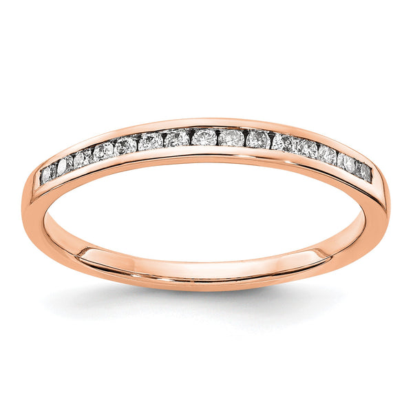 14k Rose Gold Diamond Channel Band - Birthstone Company