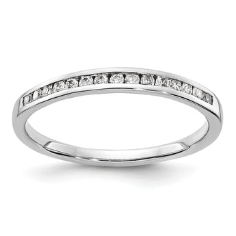 14k White Gold Diamond Channel Band - Birthstone Company
