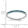 14k White Gold Blue Diamond Channel Band - Birthstone Company
