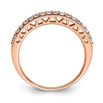 14k Rose Gold Polished Diamond Band, Size 7 - Birthstone Company