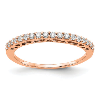14k Rose Gold Polished Diamond Band, Size 7 - Birthstone Company
