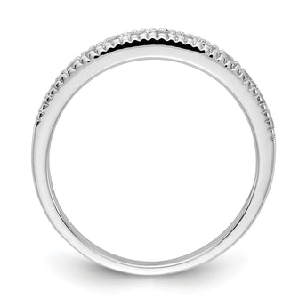 14k White Gold Diamond Beaded Edge Band - Birthstone Company