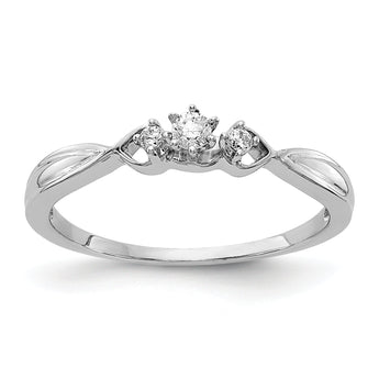 14k White Gold 3-stone Diamond Ring