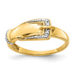 14k Rhodium Diamond Buckle Ring - Birthstone Company