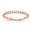 14k Rose Gold 1/4 carat Lab Grown Diamond VS/SI+ G+ Complete Wedding Band, Size 7 - Birthstone Company