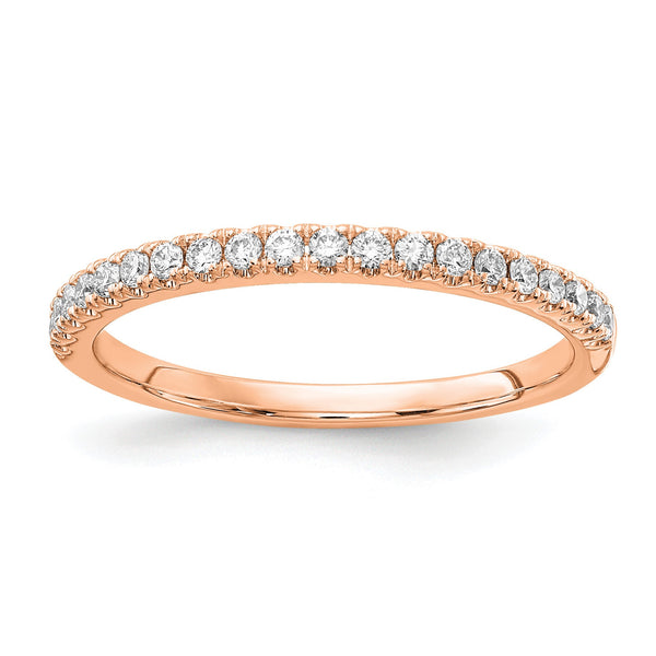 14k Rose Gold 1/4 carat Lab Grown Diamond VS/SI+ G+ Complete Wedding Band, Size 7 - Birthstone Company