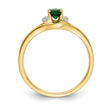 14k Diamond and Oval Emerald Ring - Birthstone Company