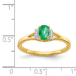 14k Diamond and Oval Emerald Ring - Birthstone Company