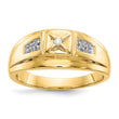 14k and Rhodium Diamond Mens Ring, Size 10 - Birthstone Company